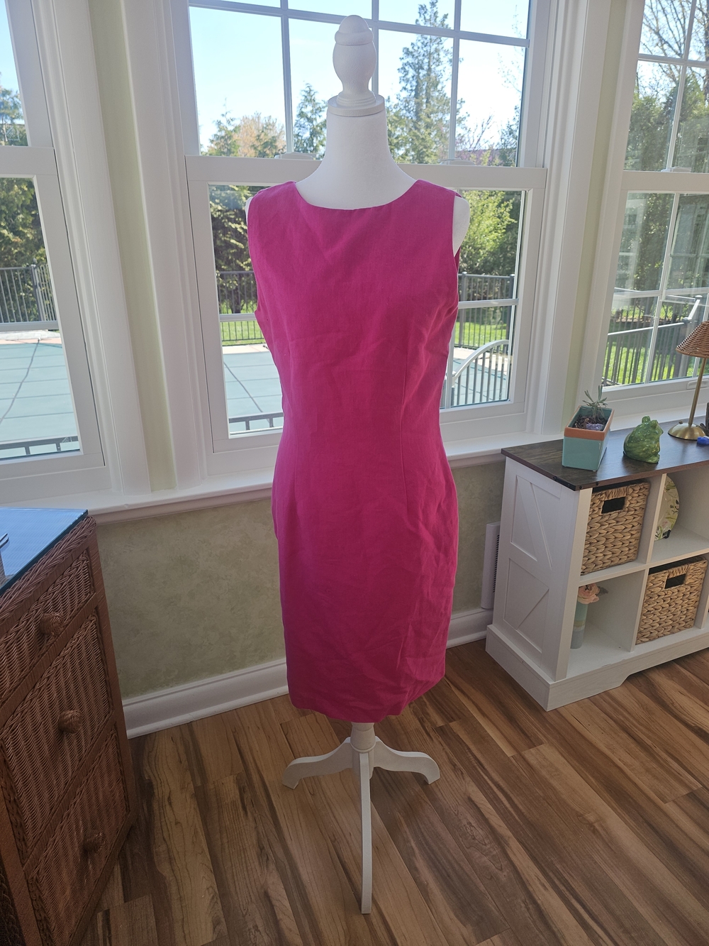 Women’s Vintage Bagatelle Sleeveless Fuchsia Sheath Dress Size 8